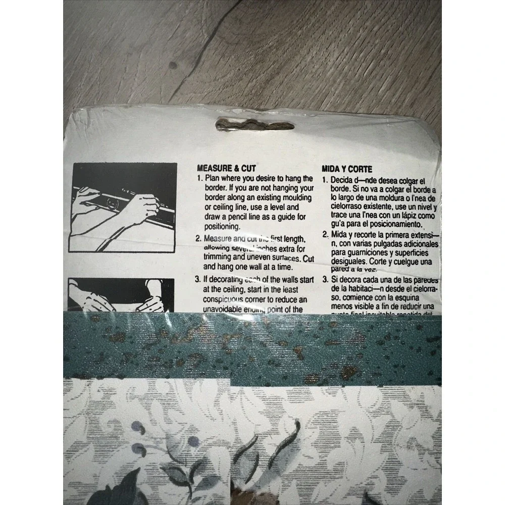 Vintage‎ Qty 4 Expressions Wallpaper Border Floral Green Trim Pre-pasted Sealed
